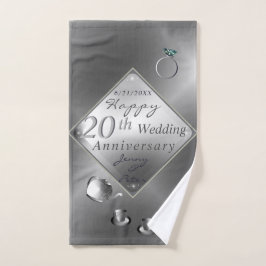 Platinum Emerald Anniversary Badetuch Set