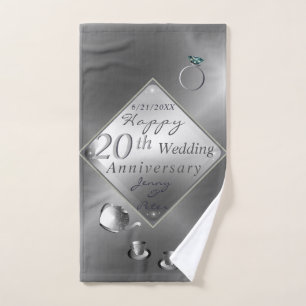 Platinum Emerald Anniversary Badetuch Set