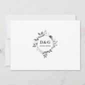 Platinum Floral 70. Hochzeitstag Foto Einladung (Rückseite)