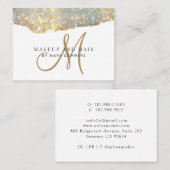 Platinum Glitzer Gold Monogram Makeust Busi Visitenkarte (Vorne/Hinten)
