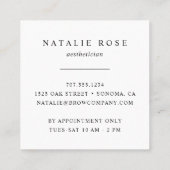 Platinum Glow Ästhetiker Quadratische Visitenkarte (Rückseite)