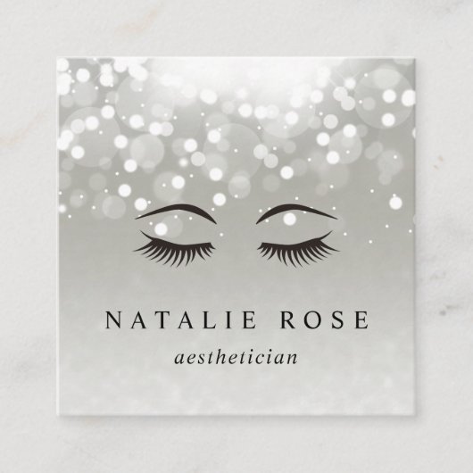 Platinum Glow Ästhetiker Quadratische Visitenkarte (Vorderseite)