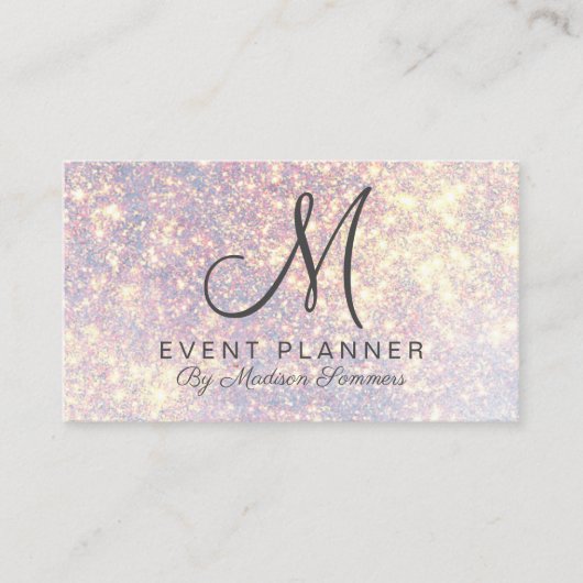 Platinum Gold Glitzer Event Plane Business Card Visitenkarte (Vorderseite)