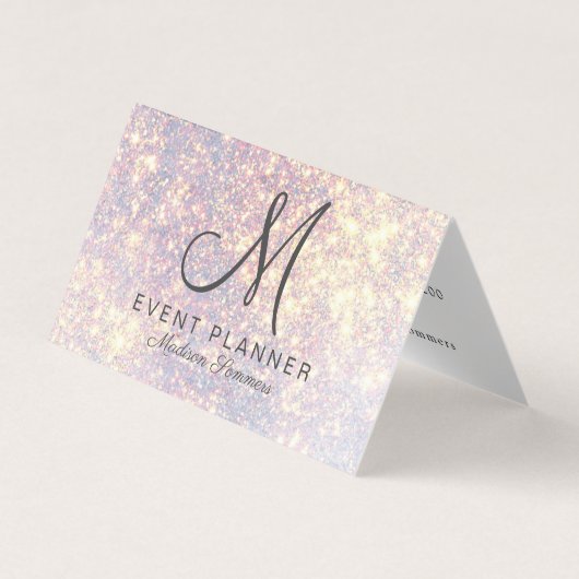 Platinum Gold Glitzer Event Plane Business Card Visitenkarten (Vorderseite)