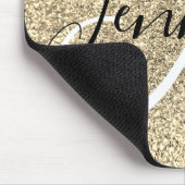 Platinum Gold Imitate Glitzer Personalisiert Monog Mousepad (Ecke)