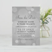 Platinum Gray Elegant Wedding Save The Date (Stehend Vorderseite)