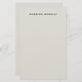 Platinum Grey Minimalist Plain Legible Modern Briefpapier (Vorne/Hinten)