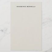 Platinum Grey Minimalist Plain Legible Modern Briefpapier (Vorderseite)
