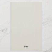 Platinum Grey Minimalist Plain Legible Modern Briefpapier (Rückseite)