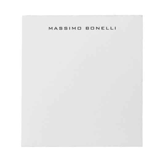 Platinum Grey Minimalist Plain Legible Modern Notizblock (Vorderseite)
