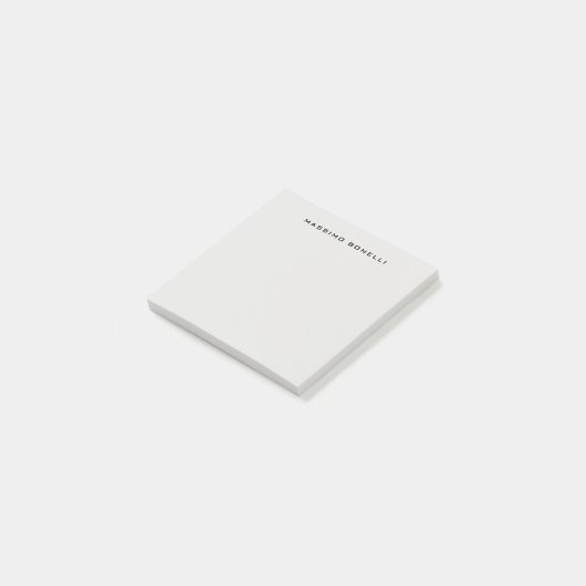 Platinum Grey Minimalist Plain Legible Modern Post-it Klebezettel (angewinkelt)