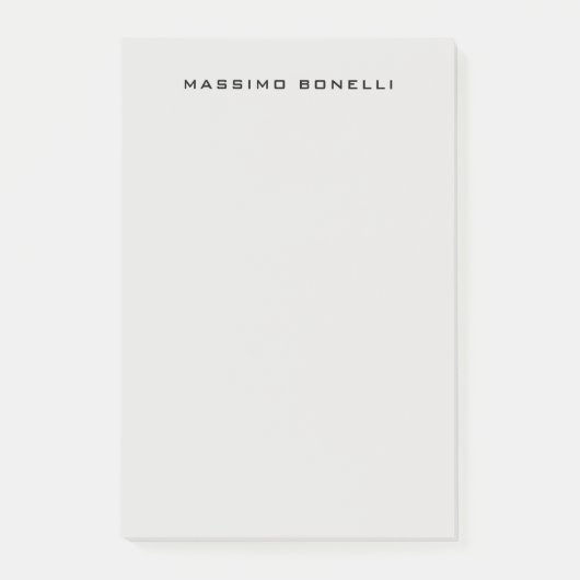 Platinum Grey Minimalist Plain Legible Modern Post-it Klebezettel (Vorderseite)