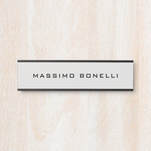 Platinum Grey Minimalist Plain Legible Modern Türschild (Vorderseite )