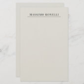 Platinum Grey Minimalist Plain Modern Own Name Briefpapier (Vorne/Hinten)