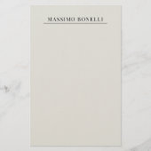 Platinum Grey Minimalist Plain Modern Own Name Briefpapier (Vorderseite)