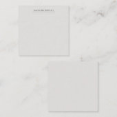 Platinum Grey Minimalist Plain Modern Own Name Mitteilungskarte (Vorne/Hinten)