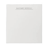 Platinum Grey Minimalist Plain Modern Own Name Notizblock (Vorderseite)