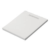 Platinum Grey Minimalist Plain Modern Own Name Notizblock (Rotiert)