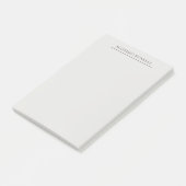 Platinum Grey Minimalist Plain Modern Own Name Post-it Klebezettel (angewinkelt)