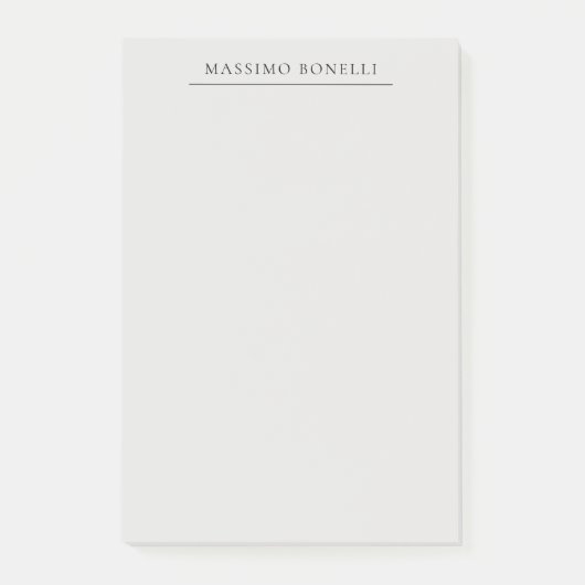 Platinum Grey Minimalist Plain Modern Own Name Post-it Klebezettel (Vorderseite)