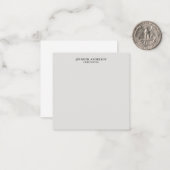 Platinum Grey Professional Modern Plain Minimalist Mitteilungskarte (Vorderseite/Rückseite Beispiel)