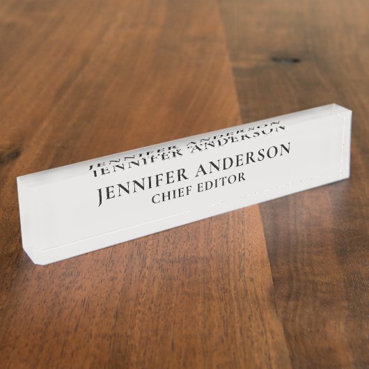 Platinum Grey Professional Modern Plain Minimalist Namensplakette (Seite)