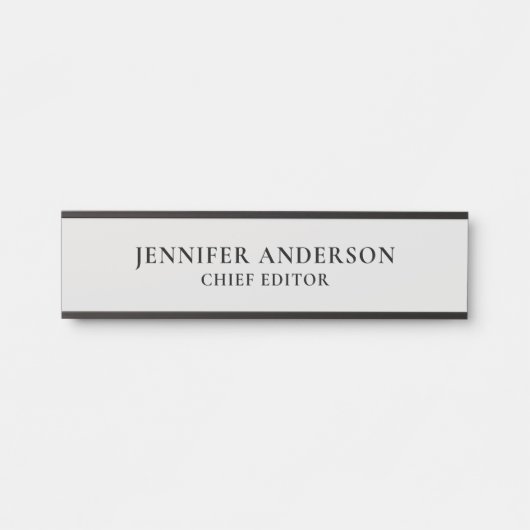 Platinum Grey Professional Modern Plain Minimalist Türschild (Vorderseite )