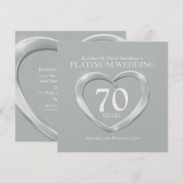 Platinum Hochzeitsherz 70 Jahre Jubiläum laden Einladung