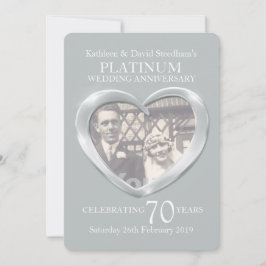 Platinum Hochzeitsherz Foto 70 Jahre Party laden Einladung