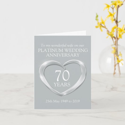 Platinum Hochzeitstag Ehefrau Karte (Gelbe Blume)