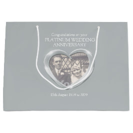 Platinum Hochzeitstag Geschenktasche Große Geschenktüte