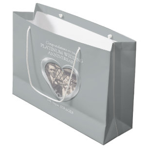 Platinum Hochzeitstag Geschenktasche Große Geschenktüte
