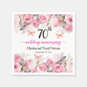 Platinum Hochzeitstil-Rose zum 70. Mal Serviette (Vorderseite)