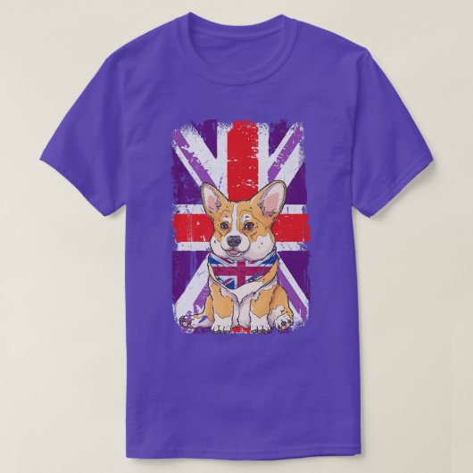 Platinum Jubilee 2022 Corgi Puppy & Union Jack for T-Shirt (Design vorne)