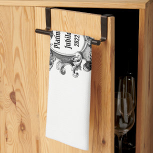 Platinum Jubilee 2022 Schwarz/Weiß Geschirrtuch