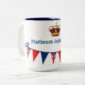 Platinum Jubilee 2022 Zwei-Tone-Kaffee-Tasse Zweifarbige Tasse (Vorderseite Links)