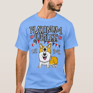 Platinum Jubilee Corgi Dog UK Flag T-Shirt