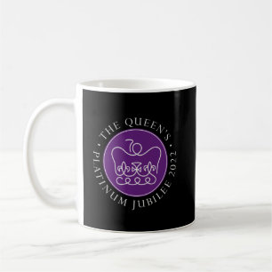 Platinum Jubilee Emblem auf schwarzem Hintergrund Kaffeetasse
