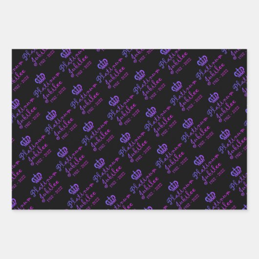 Platinum Jubilee Monarchy Wrapping Paper Sheet Set Geschenkpapier Set (Vorderseite 2)