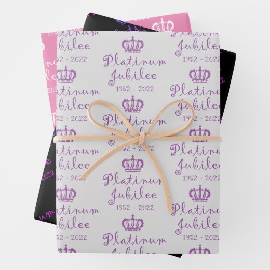 Platinum Jubilee Monarchy Wrapping Paper Sheet Set Geschenkpapier Set (Beispiel)