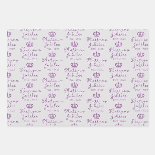 Platinum Jubilee Monarchy Wrapping Paper Sheet Set Geschenkpapier Set (Vorderseite)