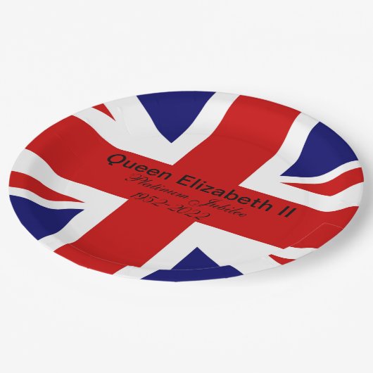 Platinum Jubilee.  Pappteller (Schrägansicht)