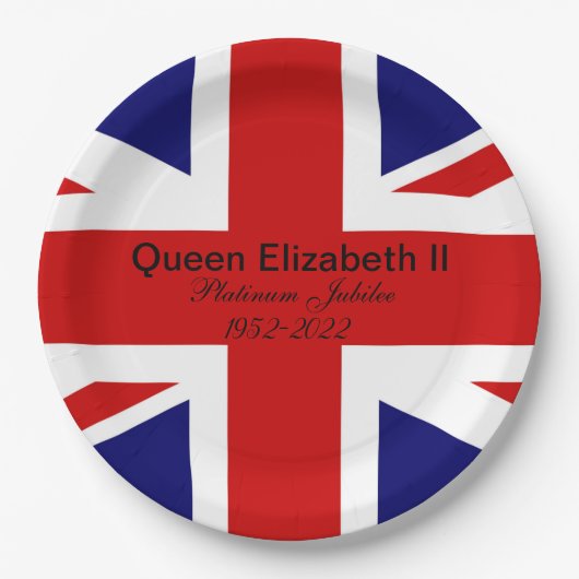 Platinum Jubilee.  Pappteller (Vorderseite)