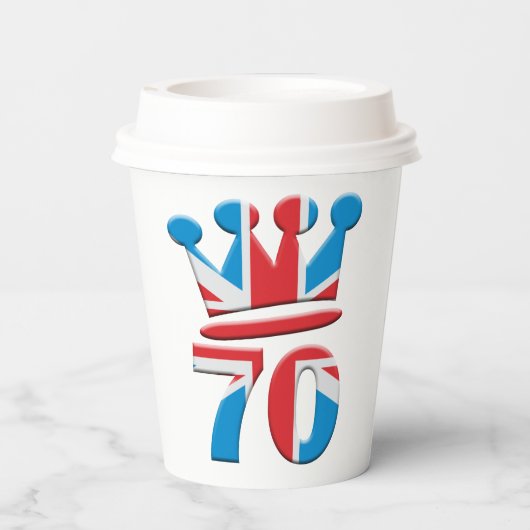 Platinum Jubilee Queen Elizabeth 70 Jahre Pappbecher (Rückseite)