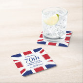 Platinum Jubilee UNION JACK Rechteckiger Pappuntersetzer (Vor Ort)