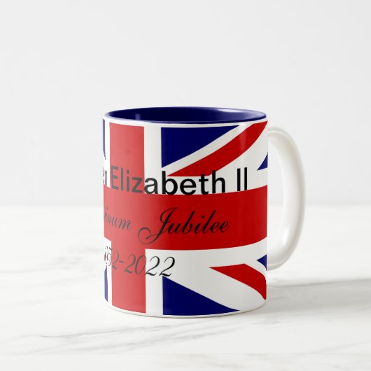 Platinum Jubilee. Zweifarbige Tasse (VorderseiteRechts)