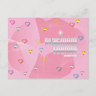Platinum Lounge Postcard (Pinkherzen) Postkarte
