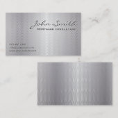 Platinum Metal Mortgage Agent Business Card Visitenkarte (Vorne/Hinten)