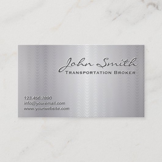 Platinum Metal Transport Broker Business Card Visitenkarte (Vorderseite)