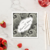 Platinum Paisley Elegant Wedding Personalisiert Serviette (Beispiel)
